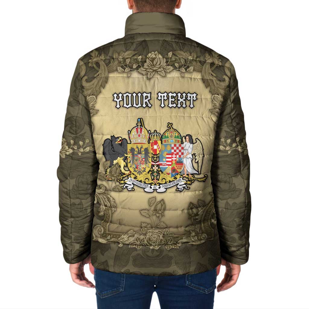 Personalized Austria-Hungary Padded Jacket Angel Holding A Flag Vintage Style - Wonder Print Shop