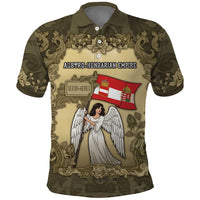 Personalized Austria-Hungary Polo Shirt Angel Holding A Flag Vintage Style - Wonder Print Shop
