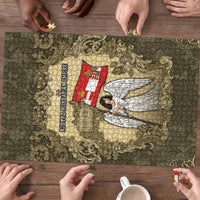 Austria-Hungary Puzzle Angel Holding A Flag Vintage Style - Wonder Print Shop