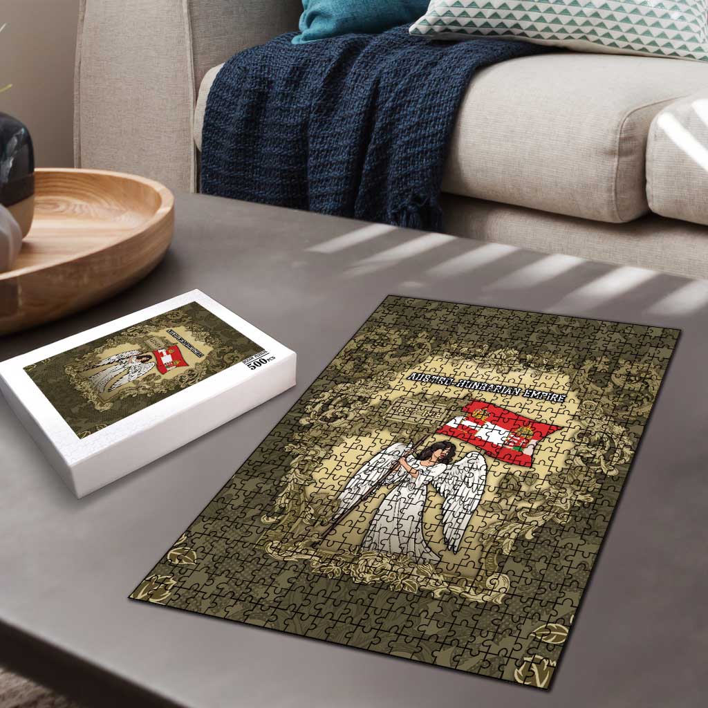 Austria-Hungary Puzzle Angel Holding A Flag Vintage Style - Wonder Print Shop