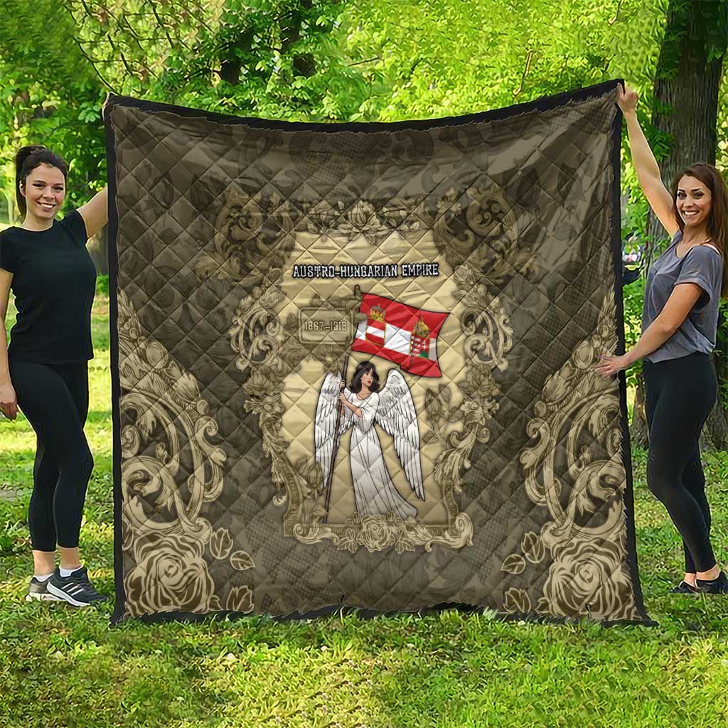 Austria-Hungary Quilt Angel Holding A Flag Vintage Style - Wonder Print Shop