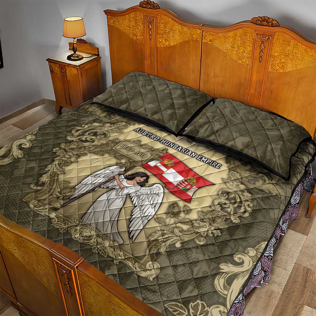 Austria-Hungary Quilt Bed Set Angel Holding A Flag Vintage Style - Wonder Print Shop