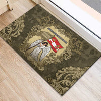 Austria-Hungary Rubber Doormat Angel Holding A Flag Vintage Style - Wonder Print Shop