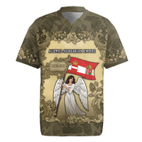 Personalized Austria-Hungary Rugby Jersey Angel Holding A Flag Vintage Style - Wonder Print Shop