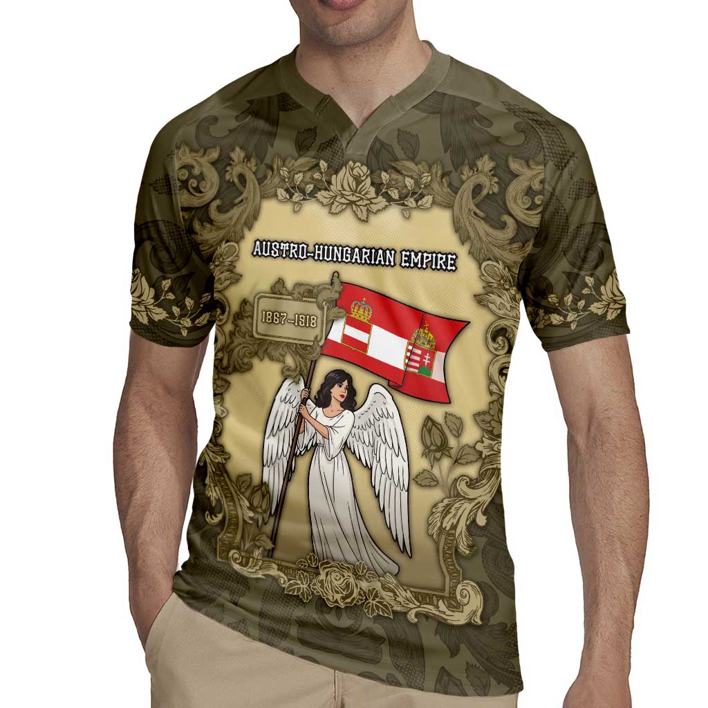 Personalized Austria-Hungary Rugby Jersey Angel Holding A Flag Vintage Style - Wonder Print Shop