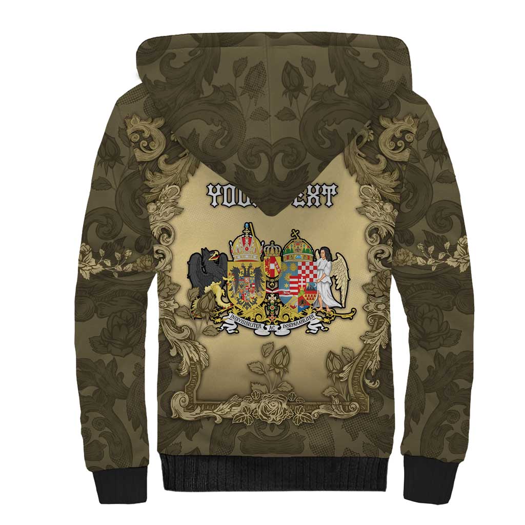 Personalized Austria-Hungary Sherpa Hoodie Angel Holding A Flag Vintage Style - Wonder Print Shop