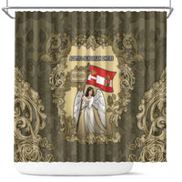 Austria-Hungary Shower Curtain Angel Holding A Flag Vintage Style - Wonder Print Shop