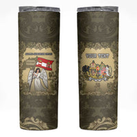 Personalized Austria-Hungary Skinny Tumbler Angel Holding A Flag Vintage Style - Wonder Print Shop