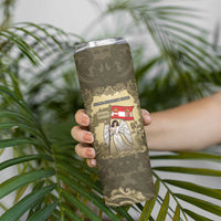 Personalized Austria-Hungary Skinny Tumbler Angel Holding A Flag Vintage Style - Wonder Print Shop