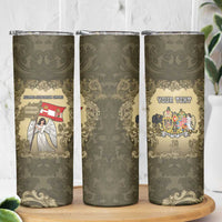 Personalized Austria-Hungary Skinny Tumbler Angel Holding A Flag Vintage Style - Wonder Print Shop