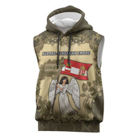 Personalized Austria-Hungary Sleeveless Hoodie Angel Holding A Flag Vintage Style - Wonder Print Shop
