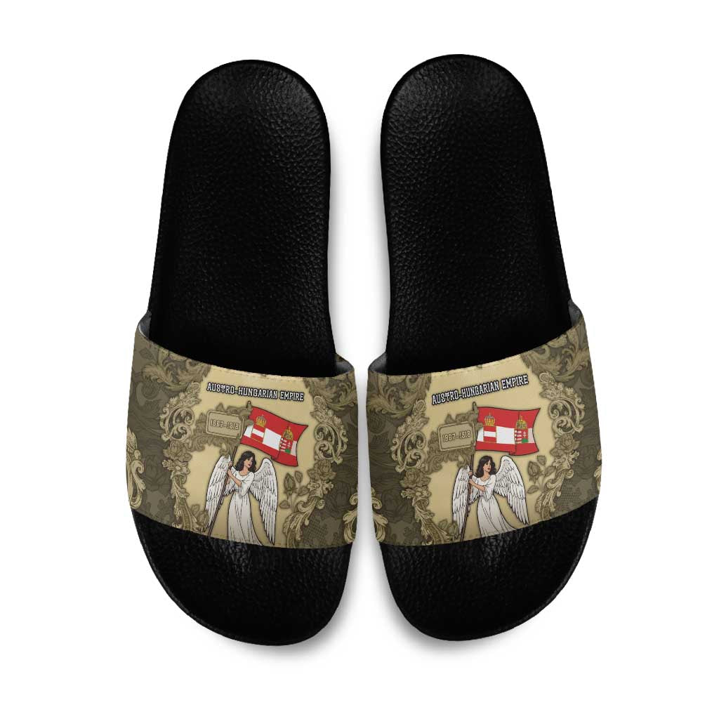 Austria-Hungary Slide Sandals Angel Holding A Flag Vintage Style - Wonder Print Shop