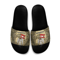 Austria-Hungary Slide Sandals Angel Holding A Flag Vintage Style - Wonder Print Shop