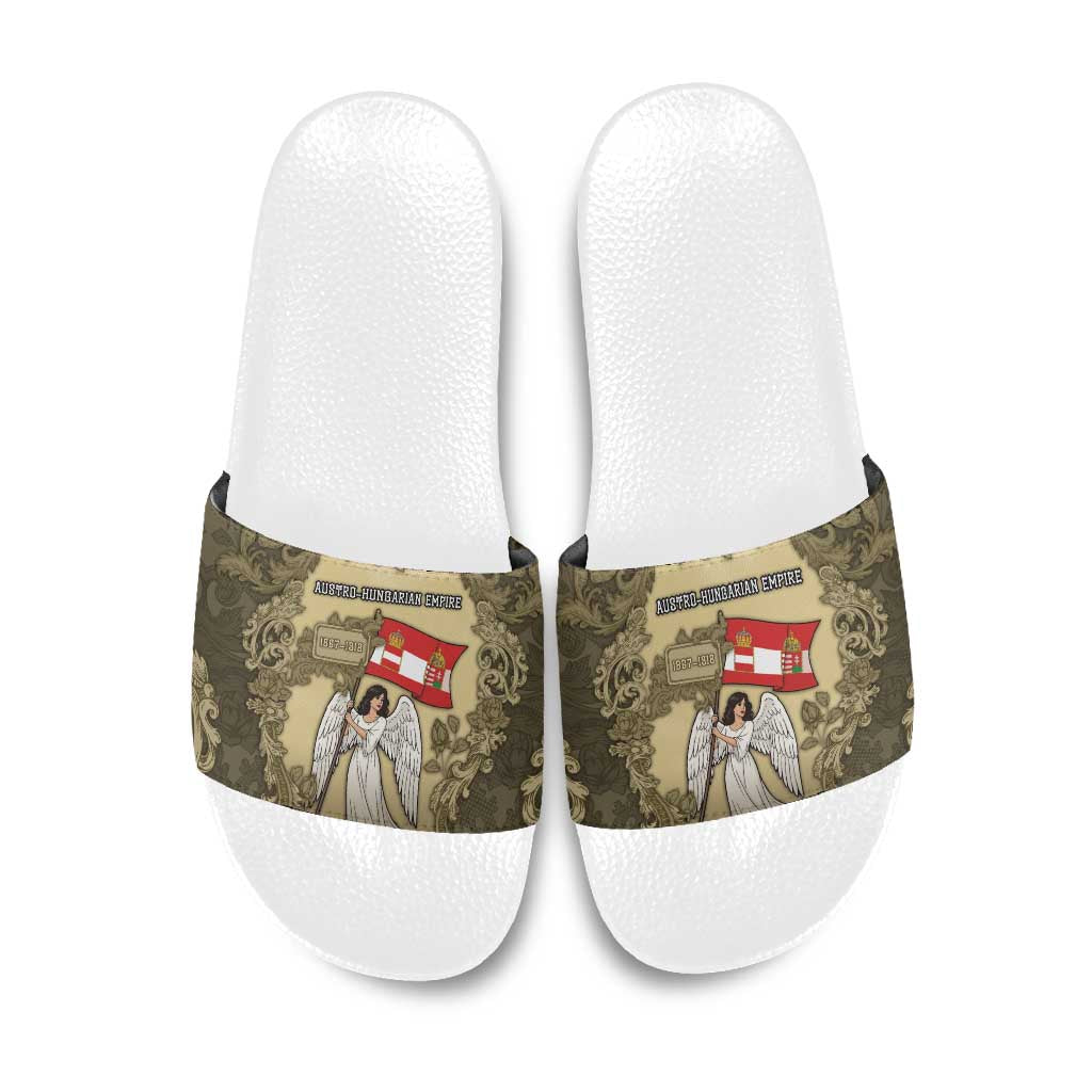 Austria-Hungary Slide Sandals Angel Holding A Flag Vintage Style - Wonder Print Shop