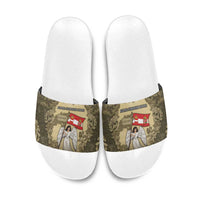 Austria-Hungary Slide Sandals Angel Holding A Flag Vintage Style - Wonder Print Shop