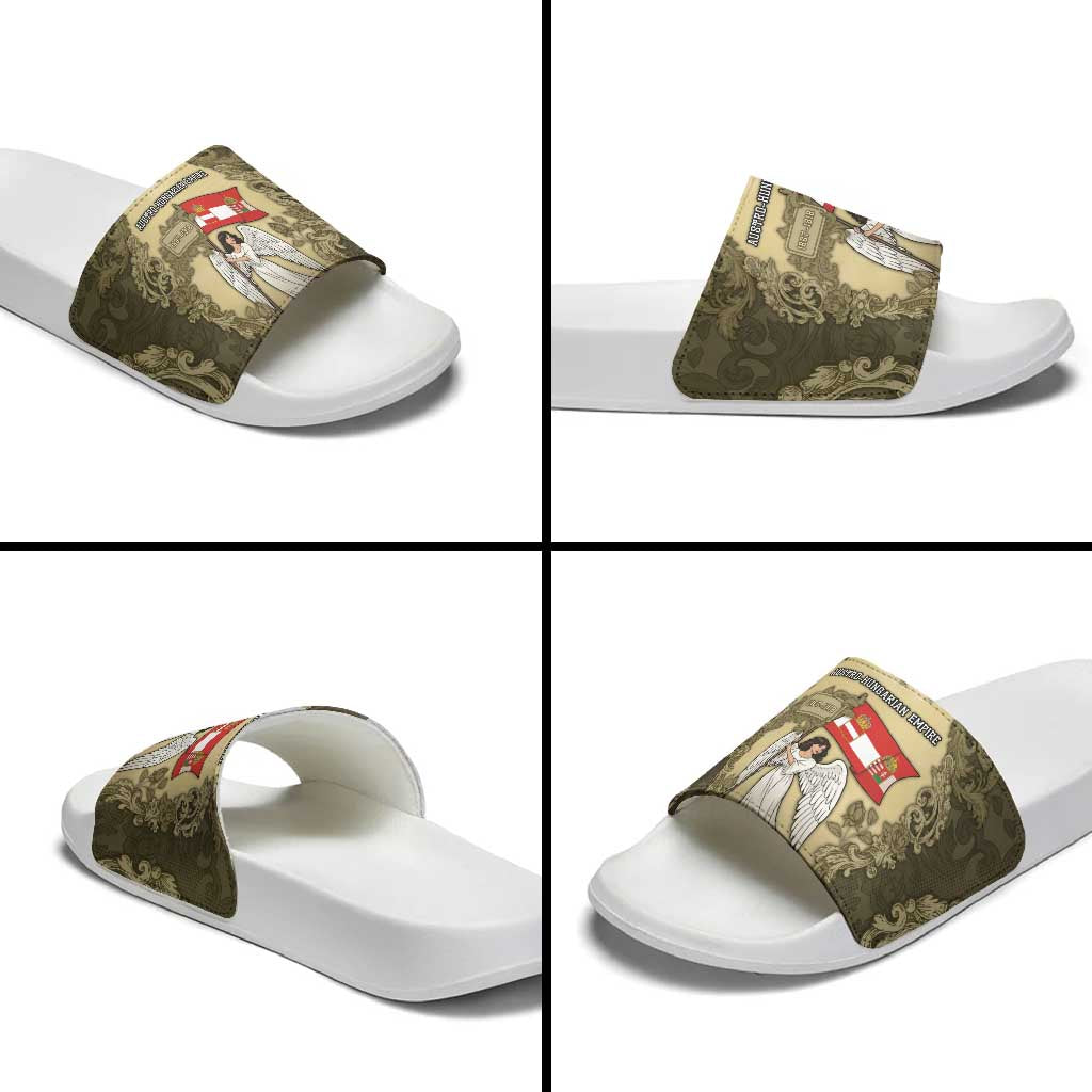 Austria-Hungary Slide Sandals Angel Holding A Flag Vintage Style - Wonder Print Shop
