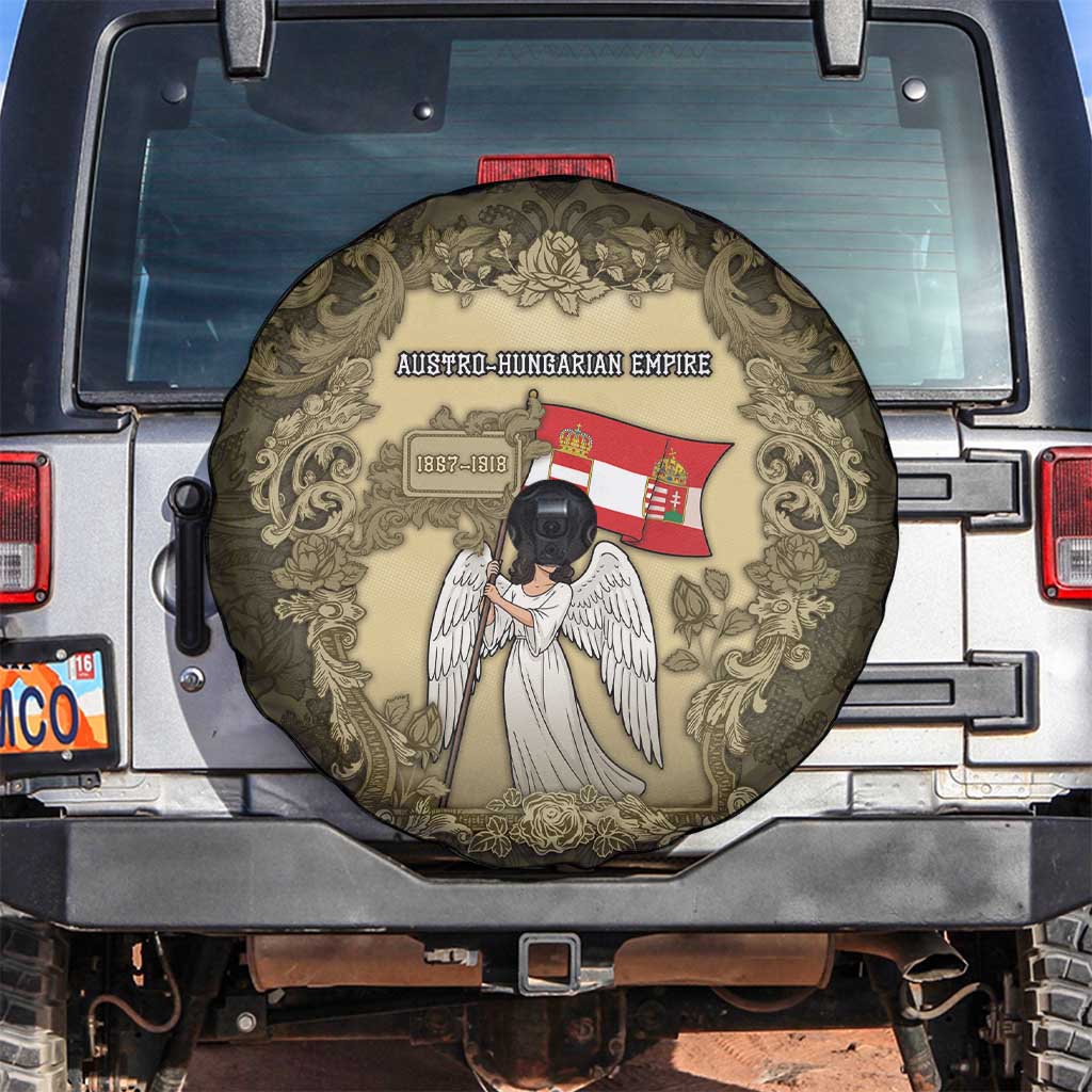 Austria-Hungary Spare Tire Cover Angel Holding A Flag Vintage Style - Wonder Print Shop