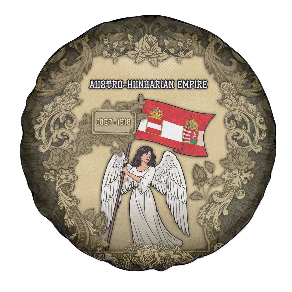 Austria-Hungary Spare Tire Cover Angel Holding A Flag Vintage Style - Wonder Print Shop