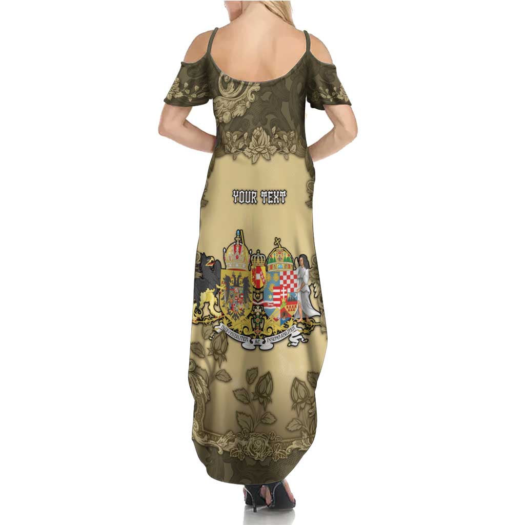 Personalized Austria-Hungary Summer Maxi Dress Angel Holding A Flag Vintage Style - Wonder Print Shop