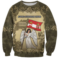 Personalized Austria-Hungary Sweatshirt Angel Holding A Flag Vintage Style - Wonder Print Shop