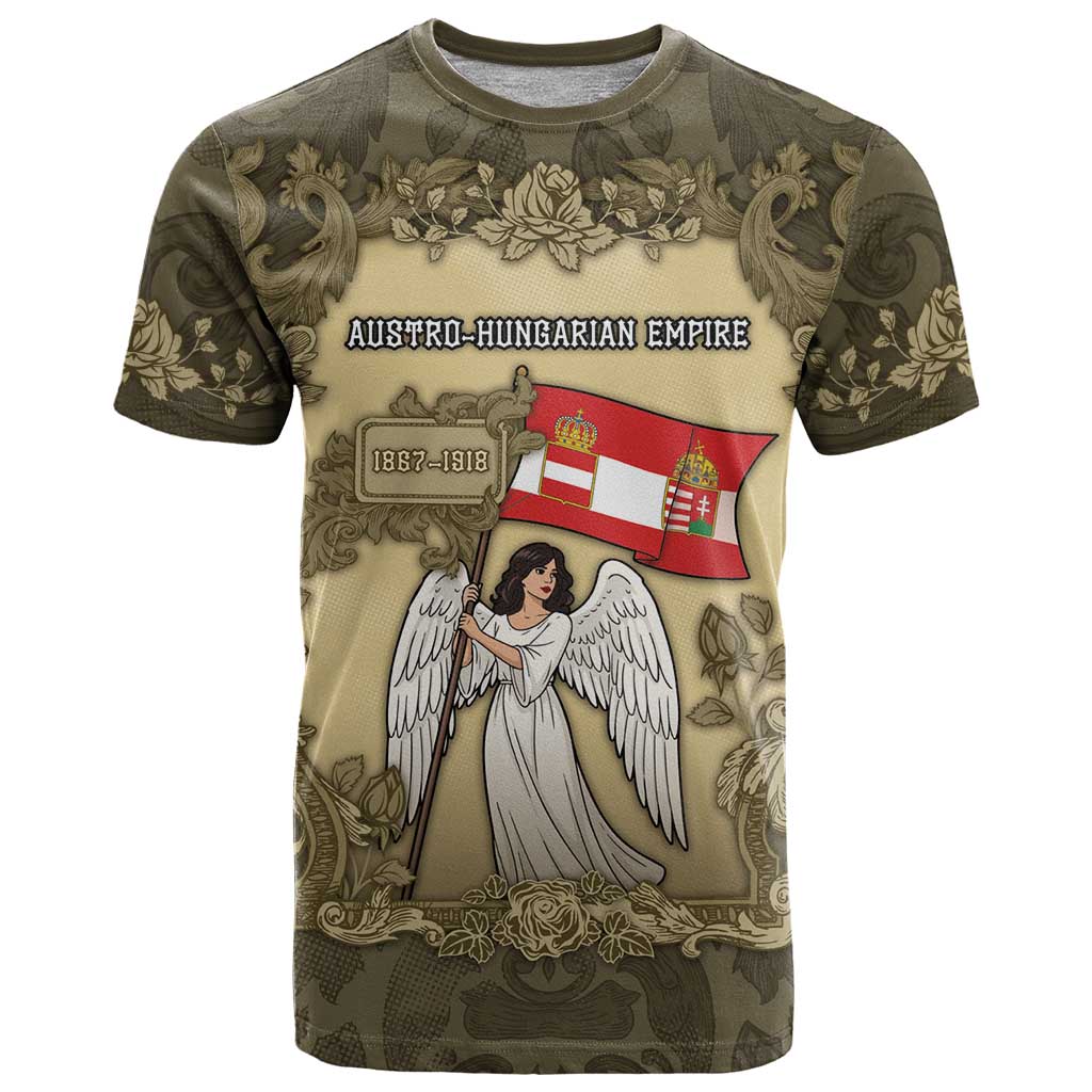 Personalized Austria-Hungary T Shirt Angel Holding A Flag Vintage Style - Wonder Print Shop