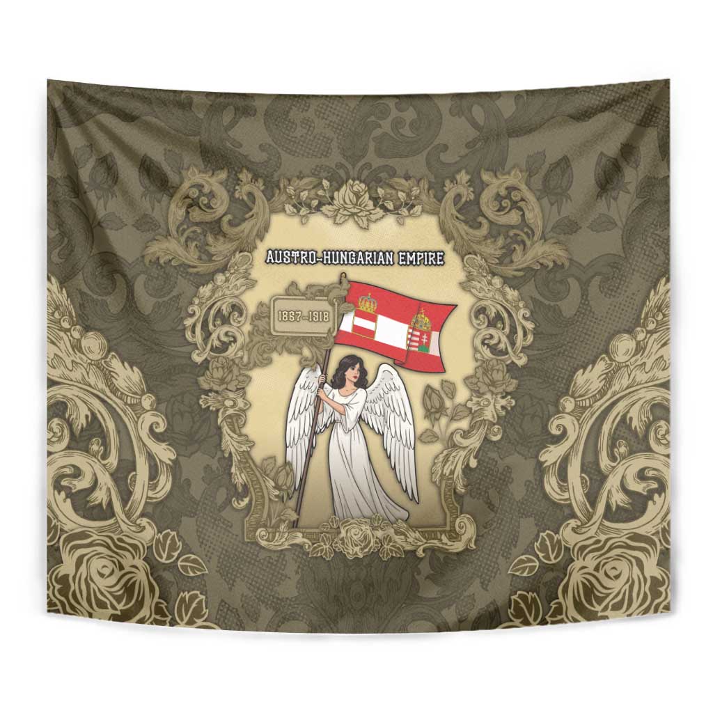 Austria-Hungary Tapestry Angel Holding A Flag Vintage Style - Wonder Print Shop
