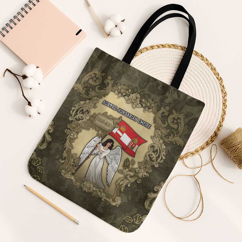 Austria-Hungary Tote Bag Angel Holding A Flag Vintage Style - Wonder Print Shop