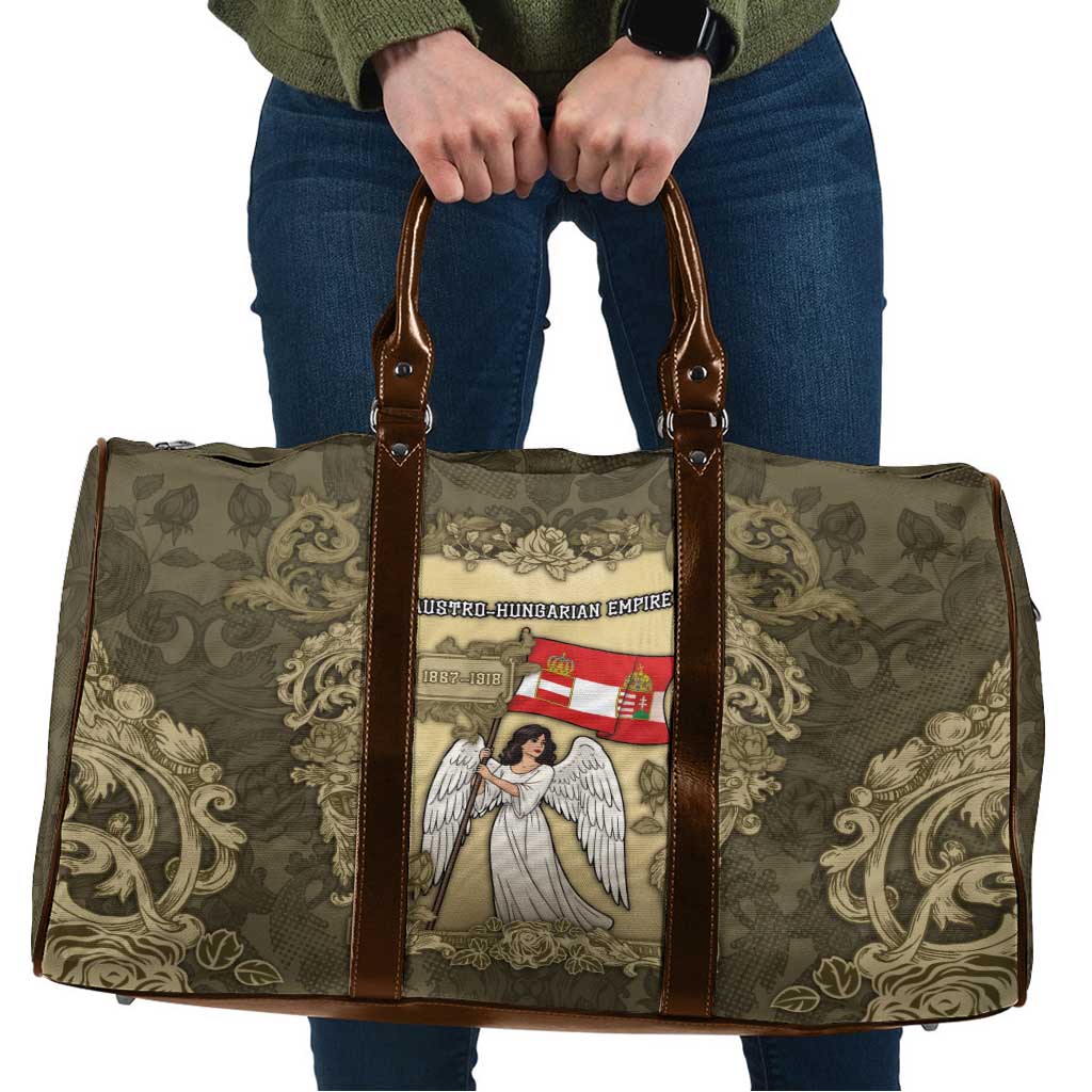 Austria-Hungary Travel Bag Angel Holding A Flag Vintage Style - Wonder Print Shop