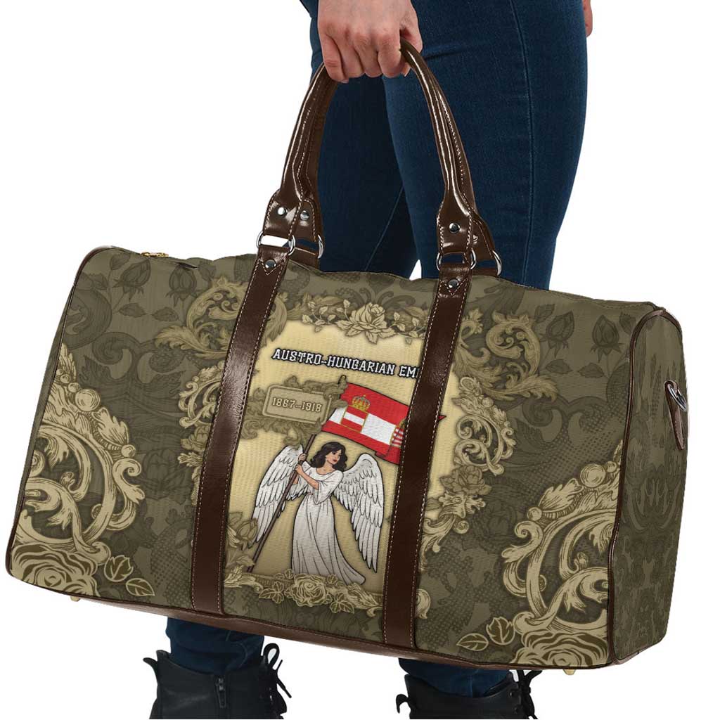 Austria-Hungary Travel Bag Angel Holding A Flag Vintage Style - Wonder Print Shop