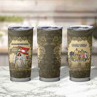 Personalized Austria-Hungary Tumbler Cup Angel Holding A Flag Vintage Style - Wonder Print Shop