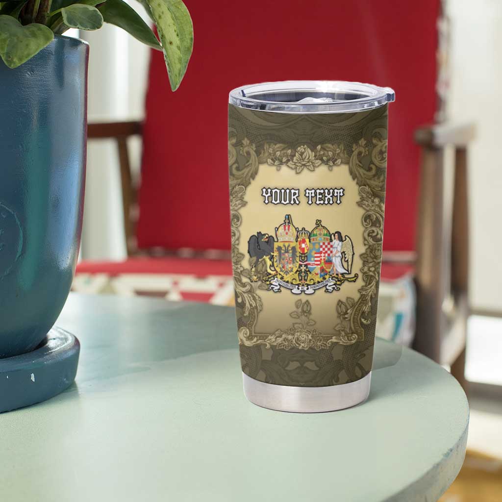 Personalized Austria-Hungary Tumbler Cup Angel Holding A Flag Vintage Style - Wonder Print Shop