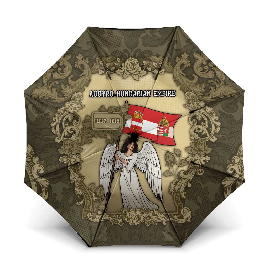 Austria-Hungary Umbrella Angel Holding A Flag Vintage Style - Wonder Print Shop