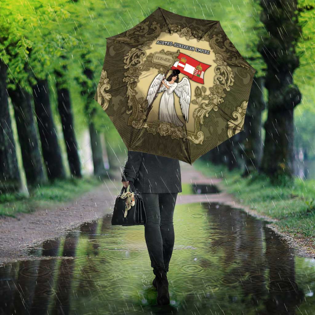 Austria-Hungary Umbrella Angel Holding A Flag Vintage Style - Wonder Print Shop