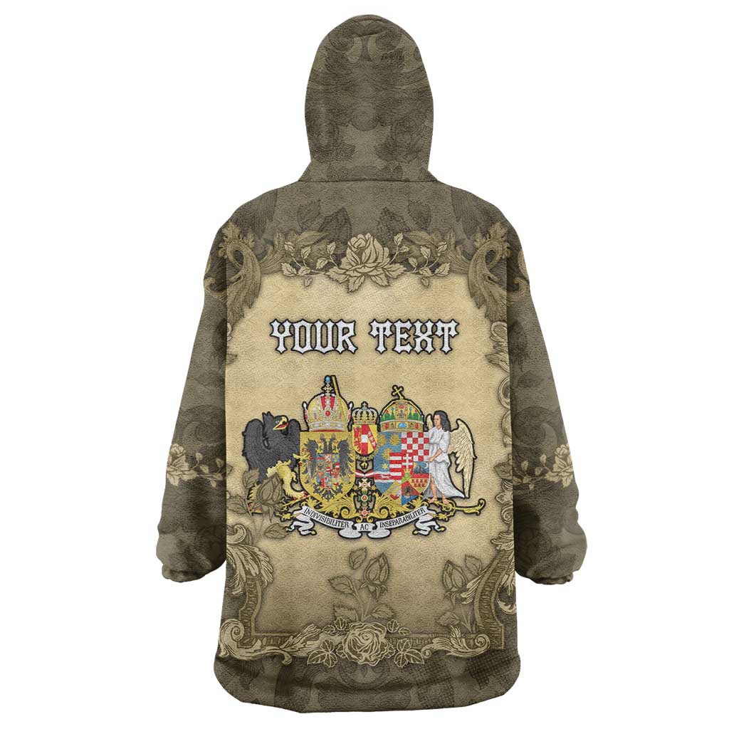 Personalized Austria-Hungary Wearable Blanket Hoodie Angel Holding A Flag Vintage Style - Wonder Print Shop