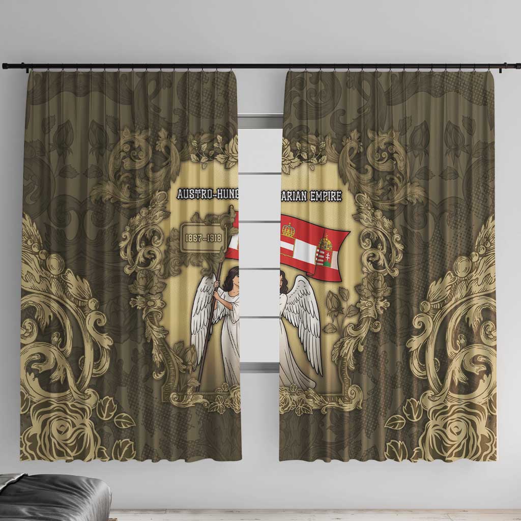 Austria-Hungary Window Curtain Angel Holding A Flag Vintage Style - Wonder Print Shop