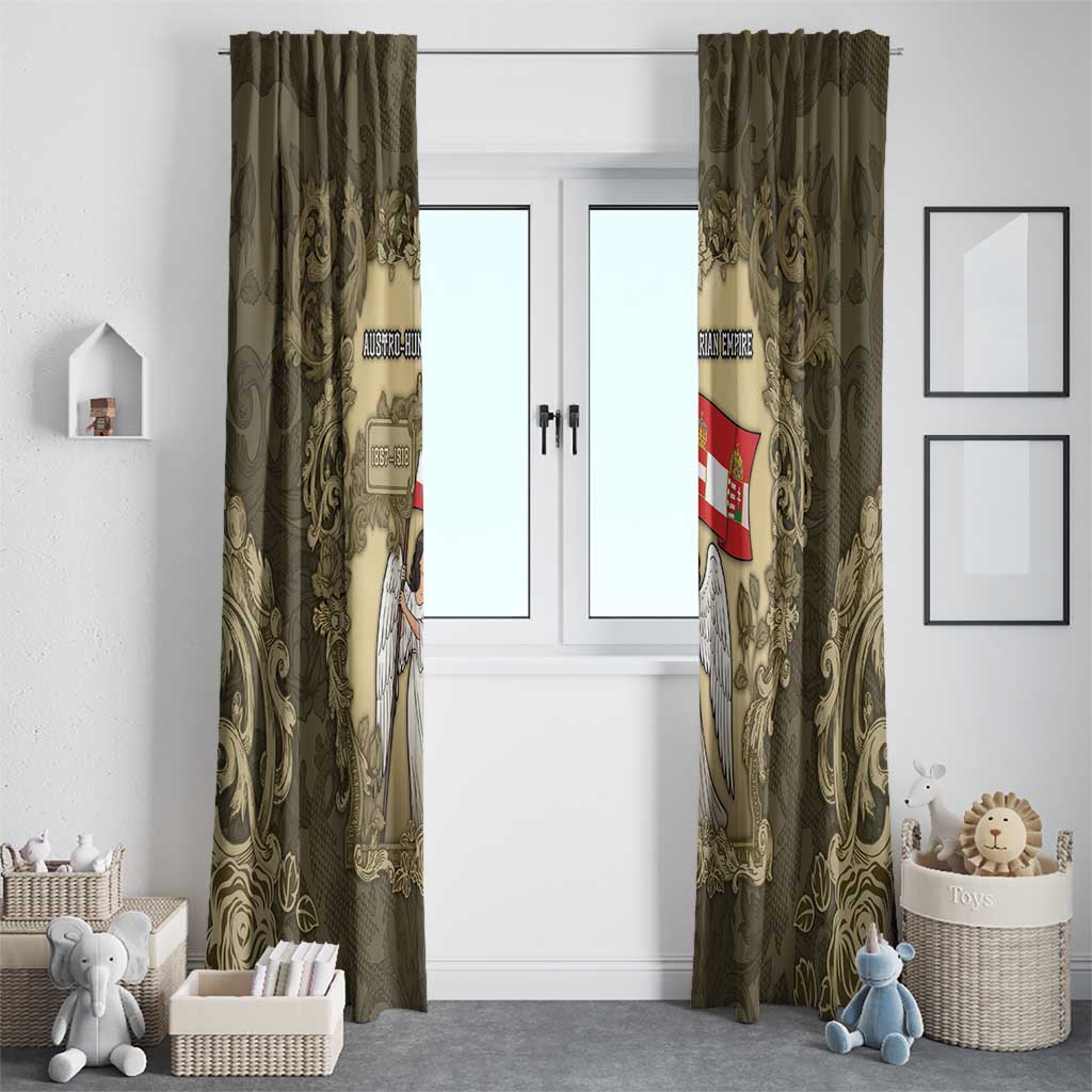 Austria-Hungary Window Curtain Angel Holding A Flag Vintage Style - Wonder Print Shop