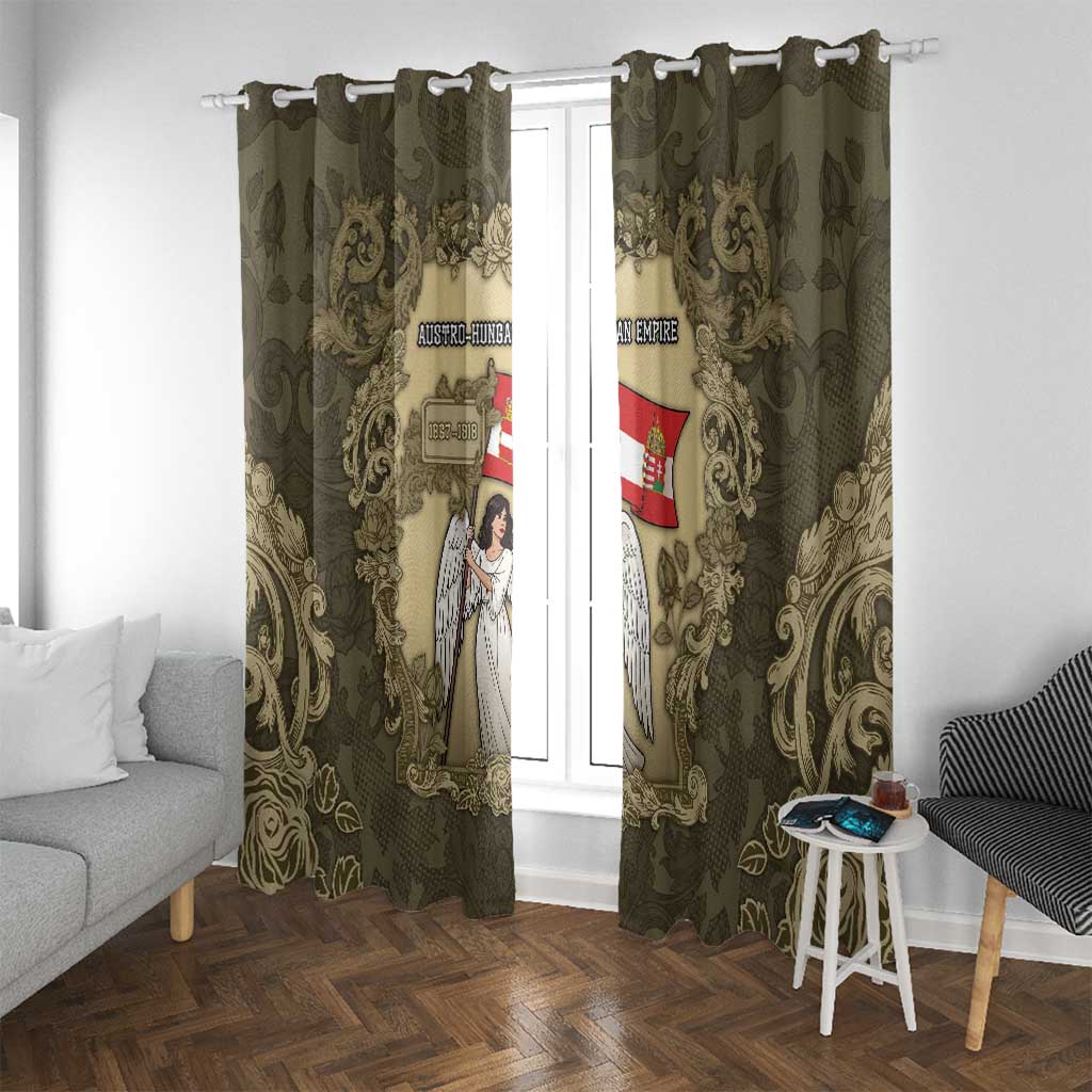 Austria-Hungary Window Curtain Angel Holding A Flag Vintage Style - Wonder Print Shop