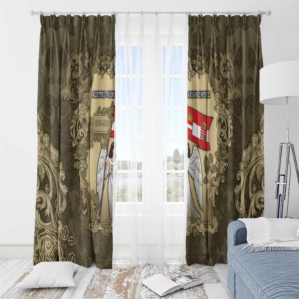Austria-Hungary Window Curtain Angel Holding A Flag Vintage Style - Wonder Print Shop