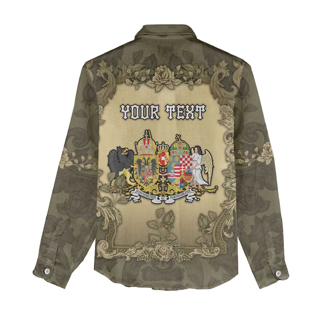 Personalized Austria-Hungary Women Casual Shirt Angel Holding A Flag Vintage Style - Wonder Print Shop
