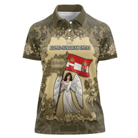 Personalized Austria-Hungary Women Polo Shirt Angel Holding A Flag Vintage Style - Wonder Print Shop