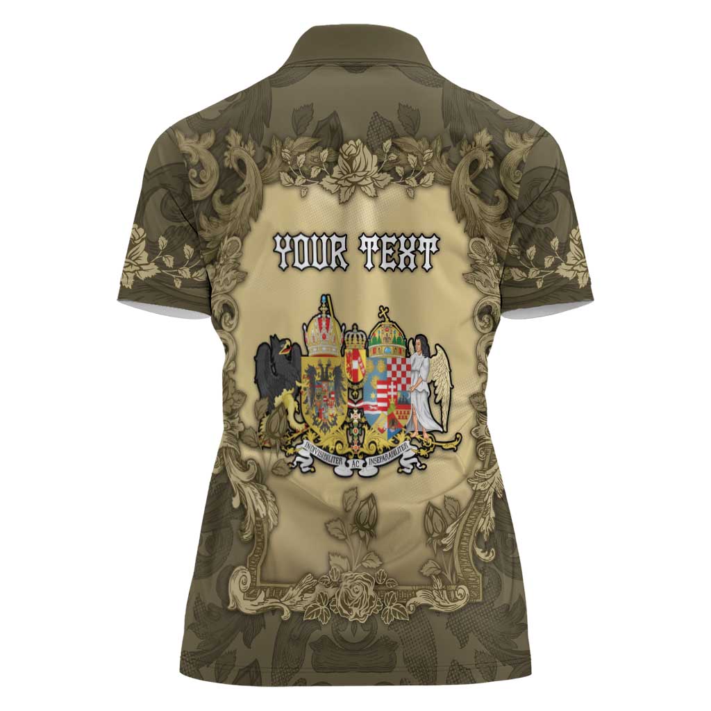 Personalized Austria-Hungary Women Polo Shirt Angel Holding A Flag Vintage Style - Wonder Print Shop