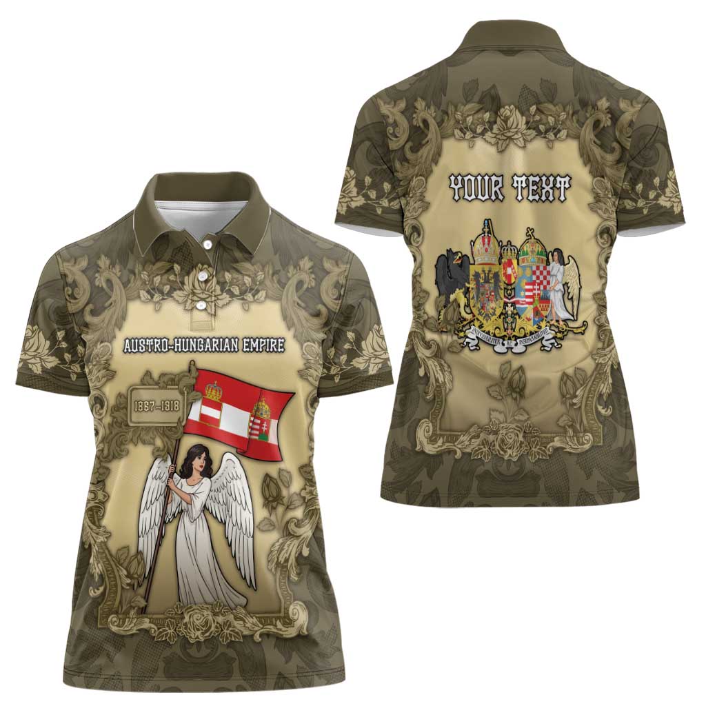 Personalized Austria-Hungary Women Polo Shirt Angel Holding A Flag Vintage Style - Wonder Print Shop
