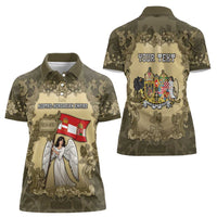 Personalized Austria-Hungary Women Polo Shirt Angel Holding A Flag Vintage Style - Wonder Print Shop