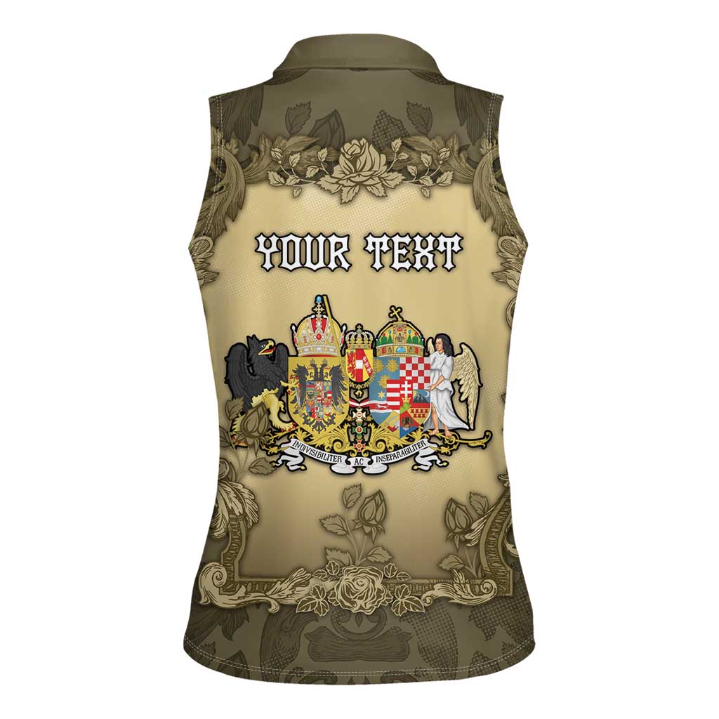 Personalized Austria-Hungary Women Sleeveless Polo Shirt Angel Holding A Flag Vintage Style - Wonder Print Shop