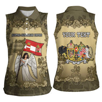 Personalized Austria-Hungary Women Sleeveless Polo Shirt Angel Holding A Flag Vintage Style - Wonder Print Shop