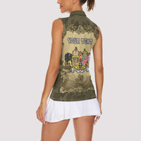 Personalized Austria-Hungary Women Sleeveless Polo Shirt Angel Holding A Flag Vintage Style - Wonder Print Shop