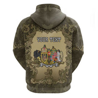 Personalized Austria-Hungary Zip Hoodie Angel Holding A Flag Vintage Style - Wonder Print Shop