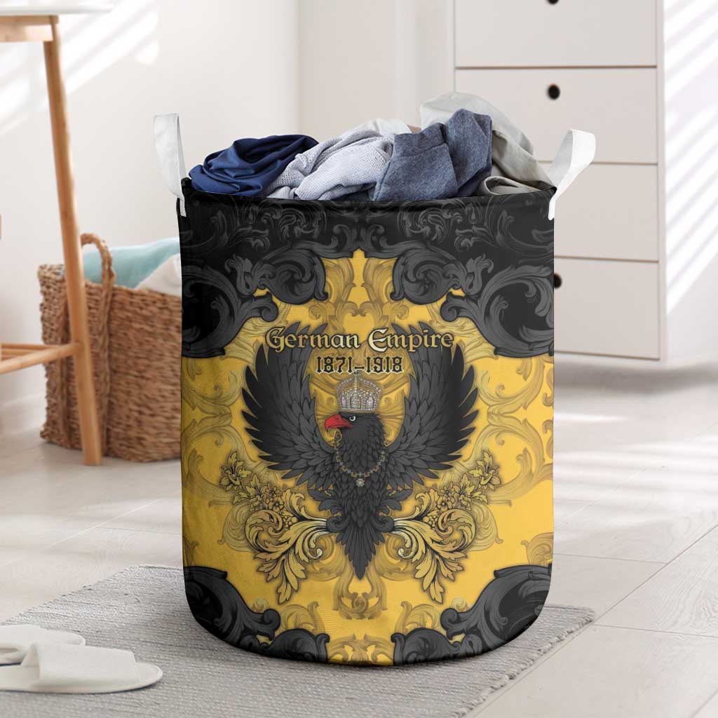 German Empire Laundry Basket Imperial Black Eagle With Baroque Patterns - Wonder Print Shop