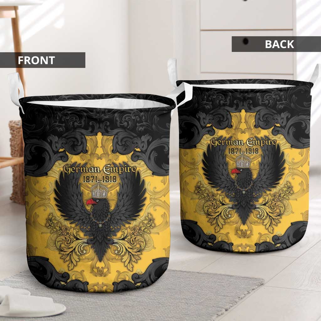 German Empire Laundry Basket Imperial Black Eagle With Baroque Patterns - Wonder Print Shop