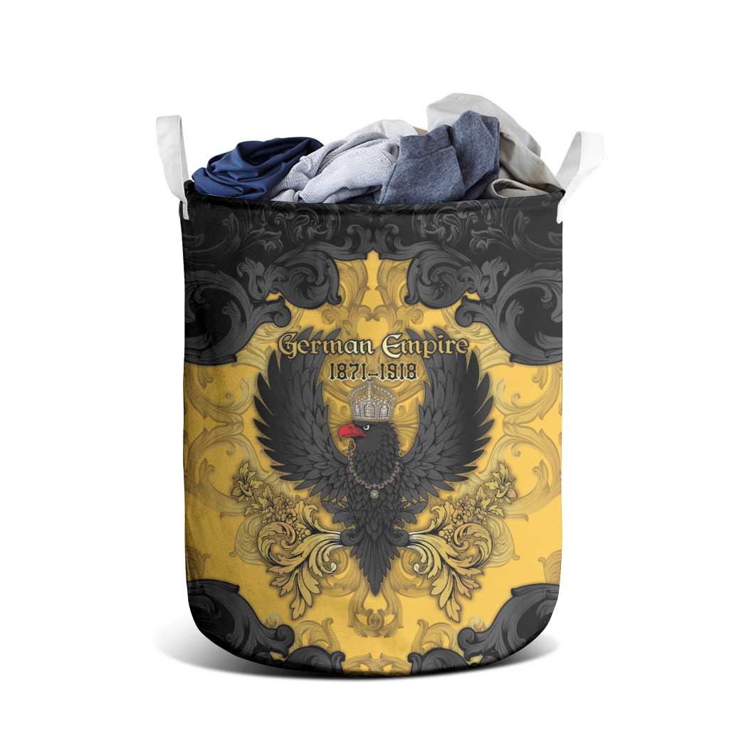 German Empire Laundry Basket Imperial Black Eagle With Baroque Patterns - Wonder Print Shop